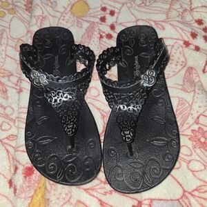 Brighton Flip Flop Sandals Black Womens Size 9 Great Condition